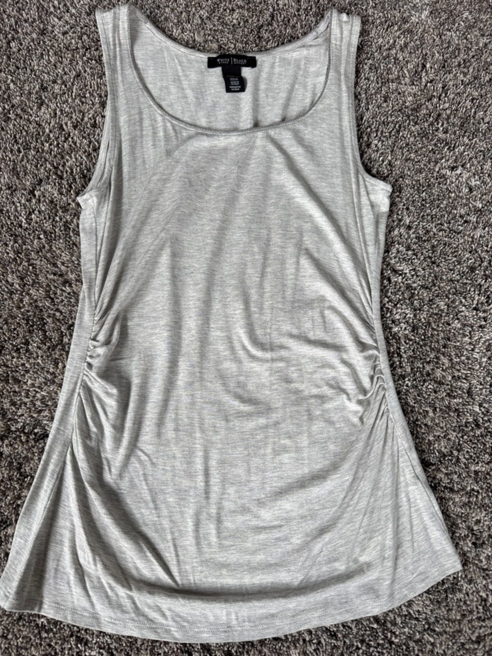 Apt. 9 Light Silver-Gray Sleeveless Tank with Side Ruching